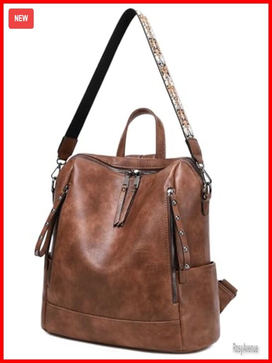 Vegan Leather Fashion Backpack Purse for Women Travel Laptop Daypack main image 4